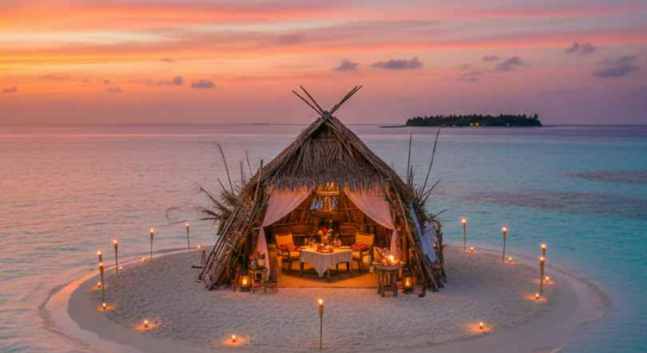 dinner on sandbank